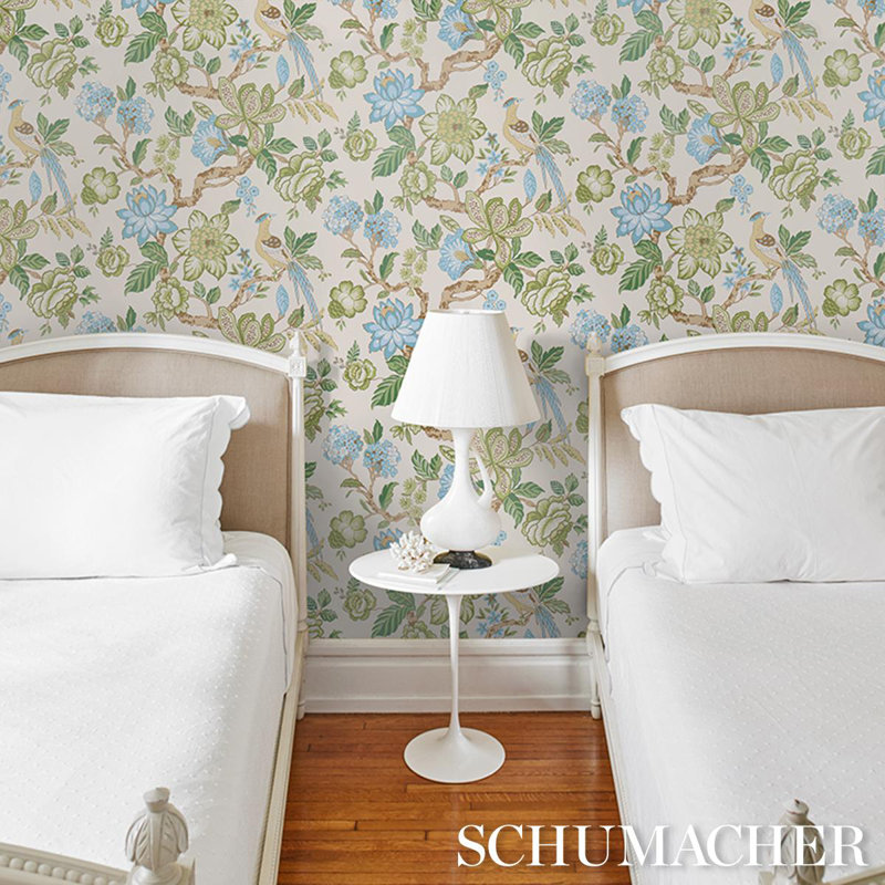 Huntington Floral Paper Wallpaper Roll by Timothy Corrigan, Paradis