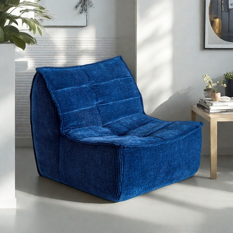 Canapé à billes rétro de luxe, Chenille bleu