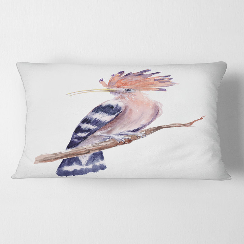 Housse et insert de coussin rectangulaire Hoopoe Bird on a Branch