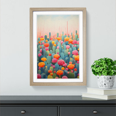 Cactus Colour Field - Framed Print