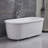 Simple Modern Acrylic White Bathtub 62.99 W 26.77 H Frameless Offset curved Tub & Shower Kit