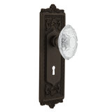 Egg & Dart Plate with Decorative Keyhole and Crystal Victorian Knob