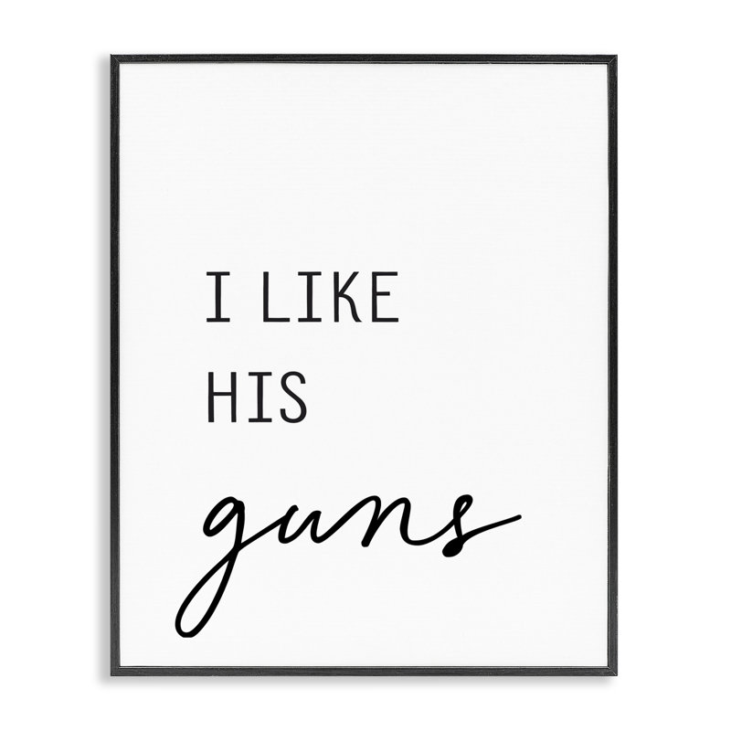 «Like His Guns», estampe numérique, design par lettré et doublé, H 20 po x l 16 po, Giclée encadrée noir minuit