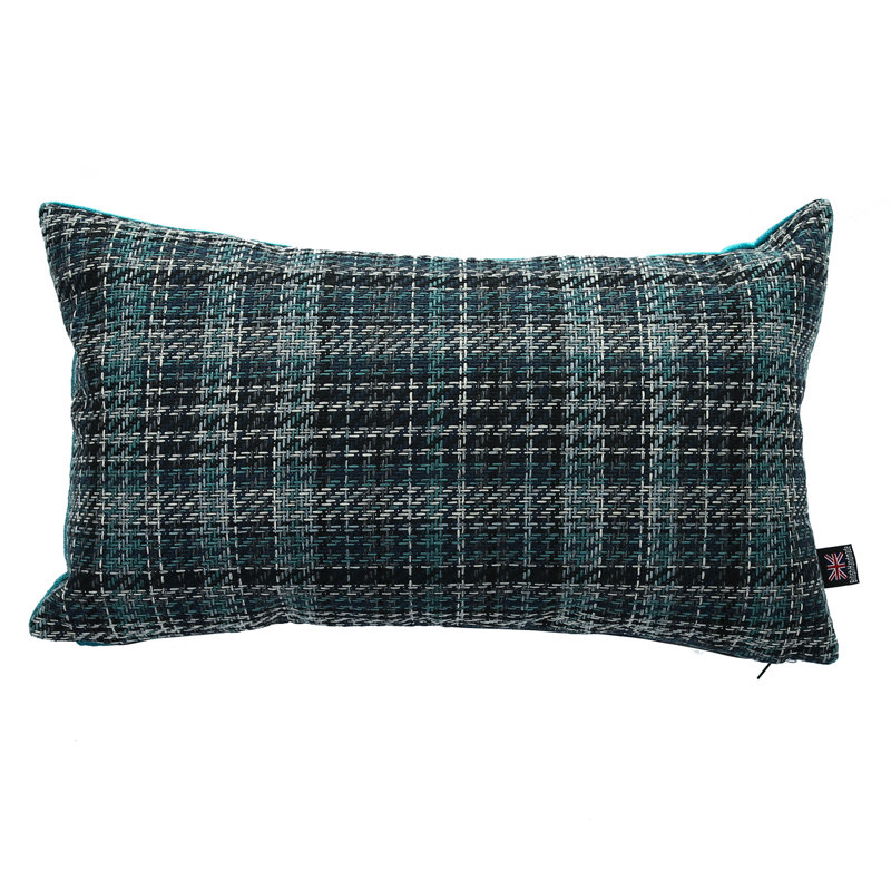 Deemer Plaid Rectangular Cushion, Blue