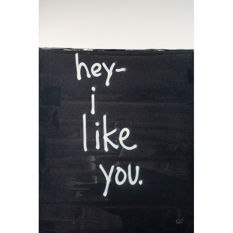 «Hey I Like You» - impression, Non, Imprimé avec cadre blanc, H 18 po x l 12 po x P 1,25 po