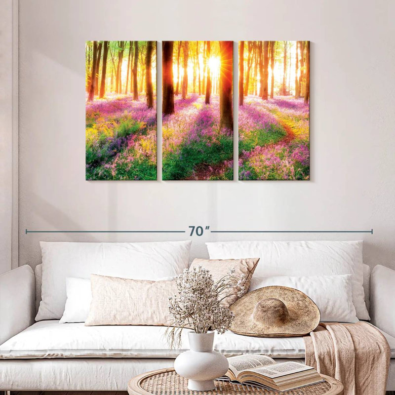 Harnek Sunlit Bluebell Forest, H 28 po x l 45 po