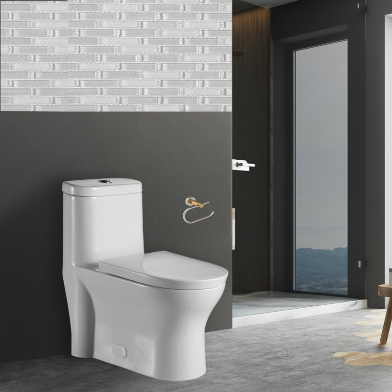 Dual-Flush Elongated One-Piece Toilet with High Efficiency Flush