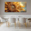 Ensemble de 3 tableaux muraux sur toile tendue représentant un tournesol en gros plan