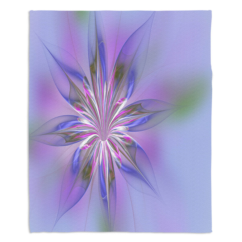  Jeté en dentelle Lace Ripples, l 68 po x L 80 po, Bleu, mauve et vert