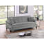 Canapé réglable contemporain en tissu brûlé avec canapé de rangement en peluche 1 pièce Futon avec coussins à dossier capitonné-1575892898