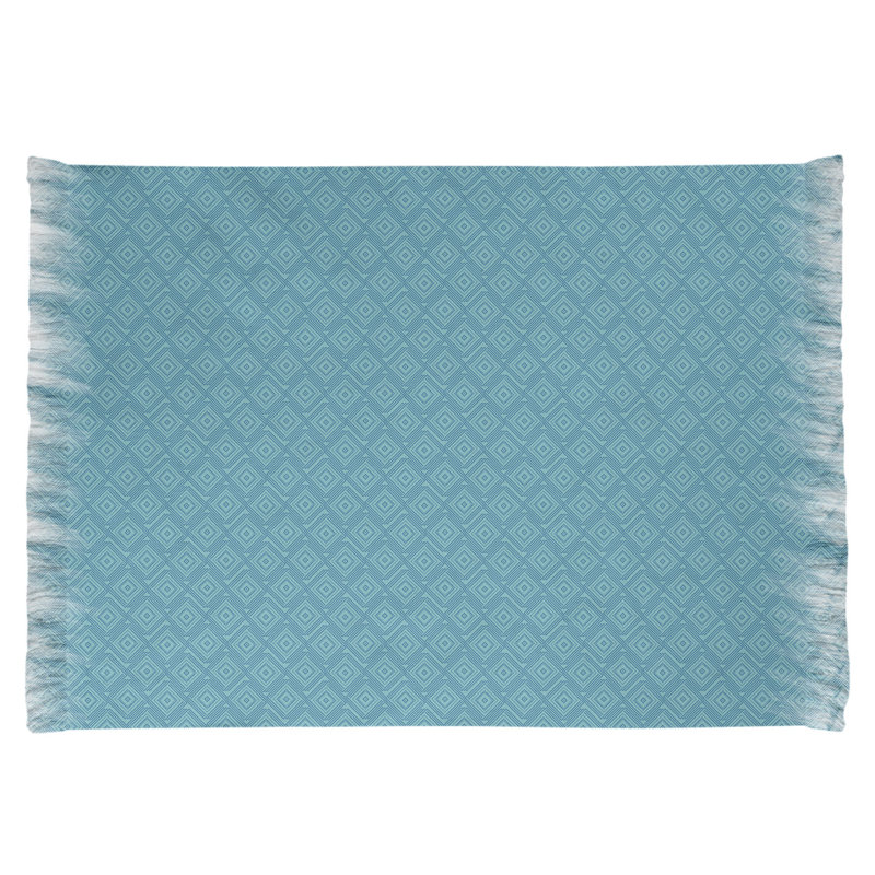 Tapis bleu de labyrinthe carré Mcguigan, Non