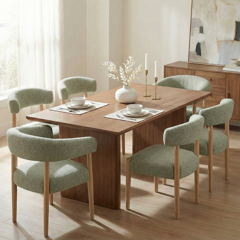 Upholstered Side Dining Chair (Set Of 6), Green