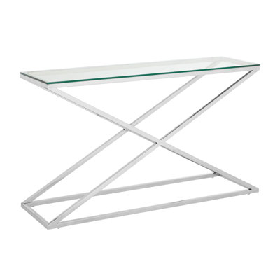 Criss 130cm Glass Top Console Table