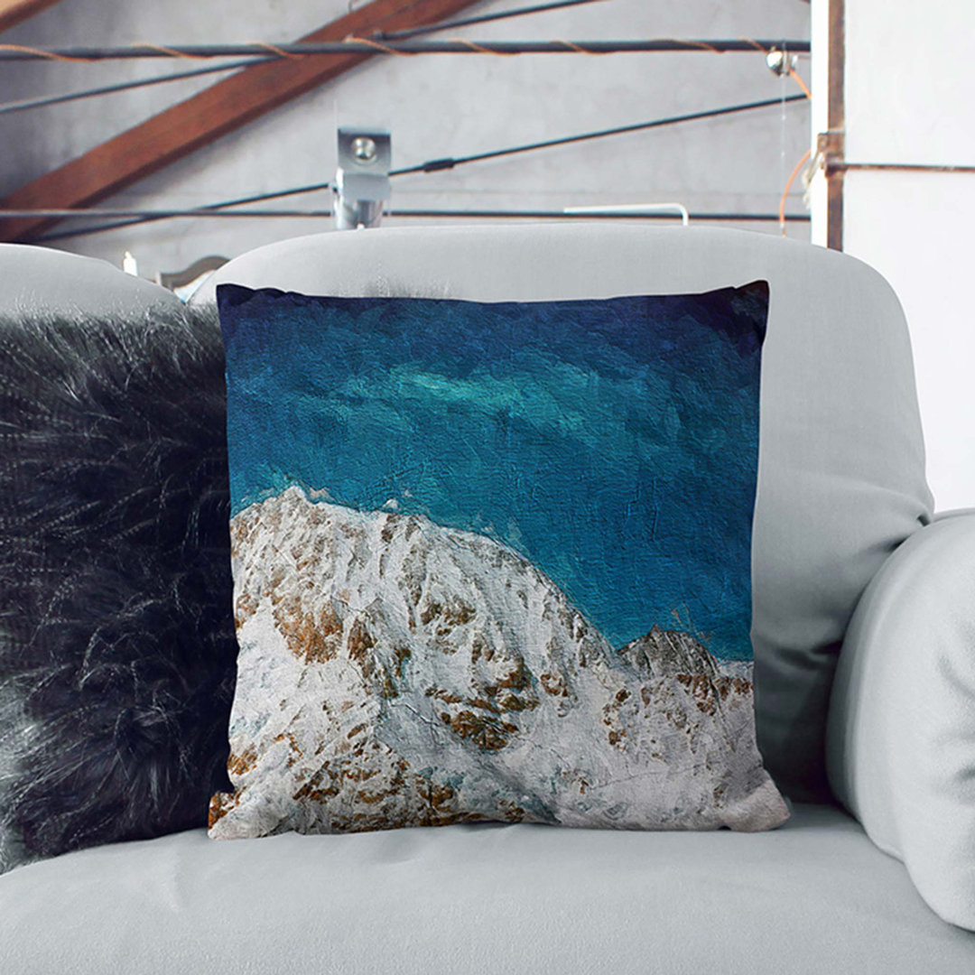 Denali Mckinley Mountain in Alaska Cushion with Filling