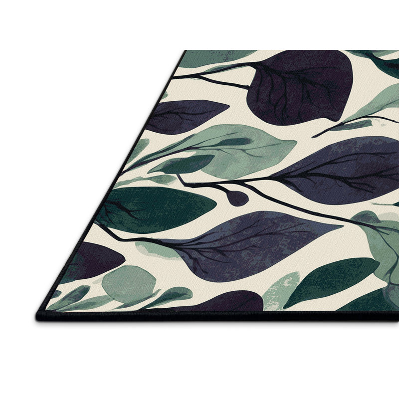 Nebula Leaves Rug, Round 4'