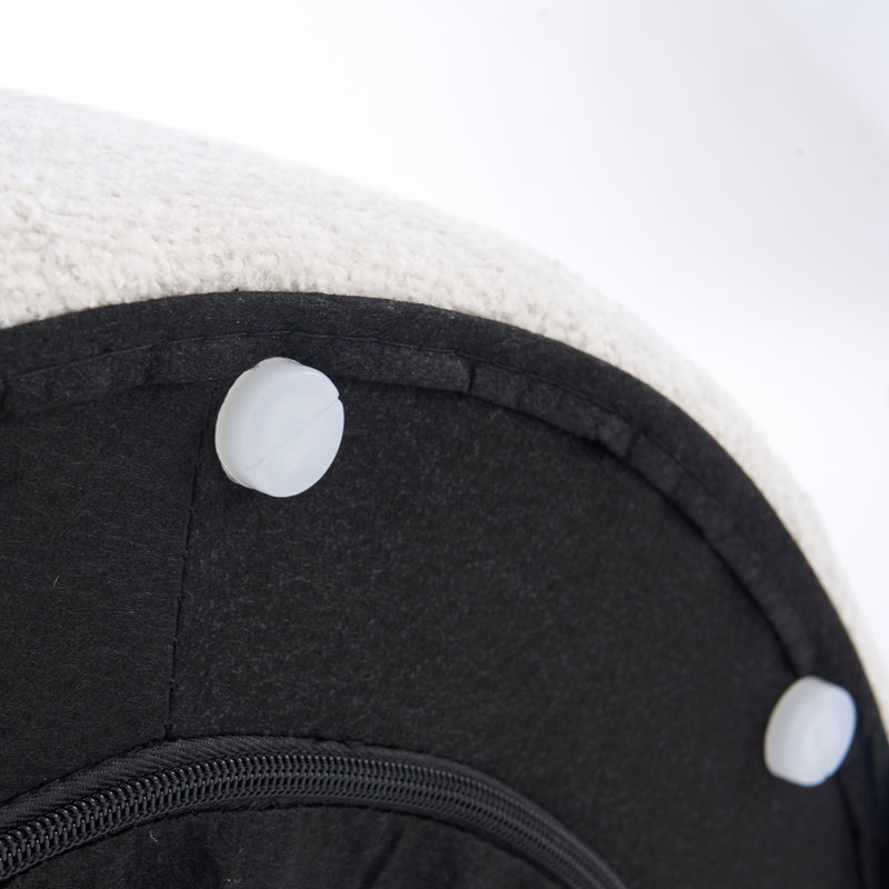 Fauteuil d'appoint rembourré pivotant sans accoudoirs tonneau Boucle, Mélange de polyester blanc