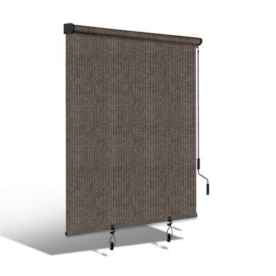 HOMEDEMO Outdoor Roller Shades for Patio, 96"W x 96"H Roll up Shade for Outside, Sun Roller Shade Cloth Roll blinds Cordless Waterproof for Porch Gazebo Pergola Balcony Backyard, Mocha