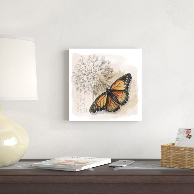 «Shadow Box Butterfly I», peinture sur toile, H 12 po x l 12 po