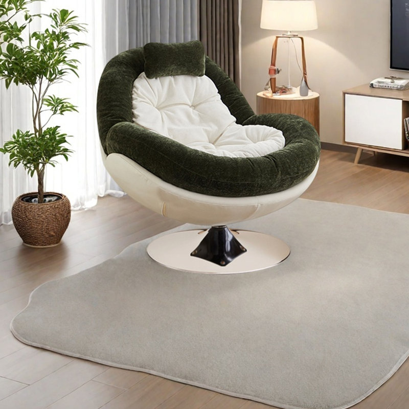Anneken, Beige / chenille vert foncé