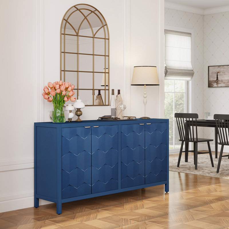 4-Door Storage Accent Cabinet Sideboard, Navy