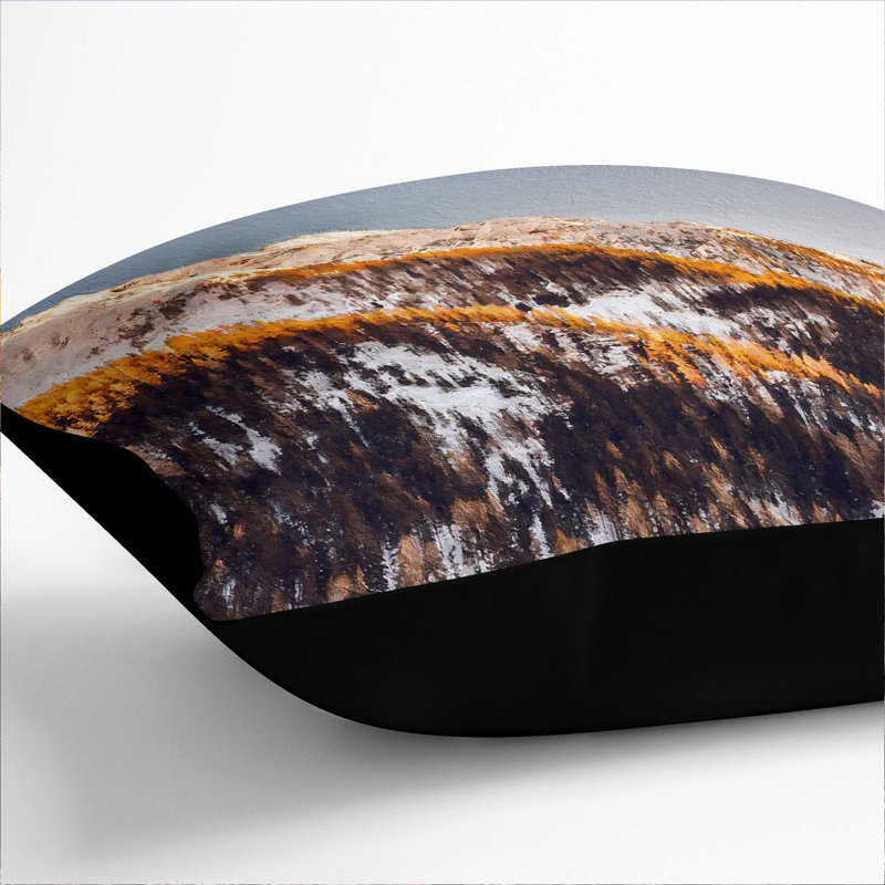 Winter in the Mountains Cushion with Filling, 55cm H x 55cm W x 20cm D, Black