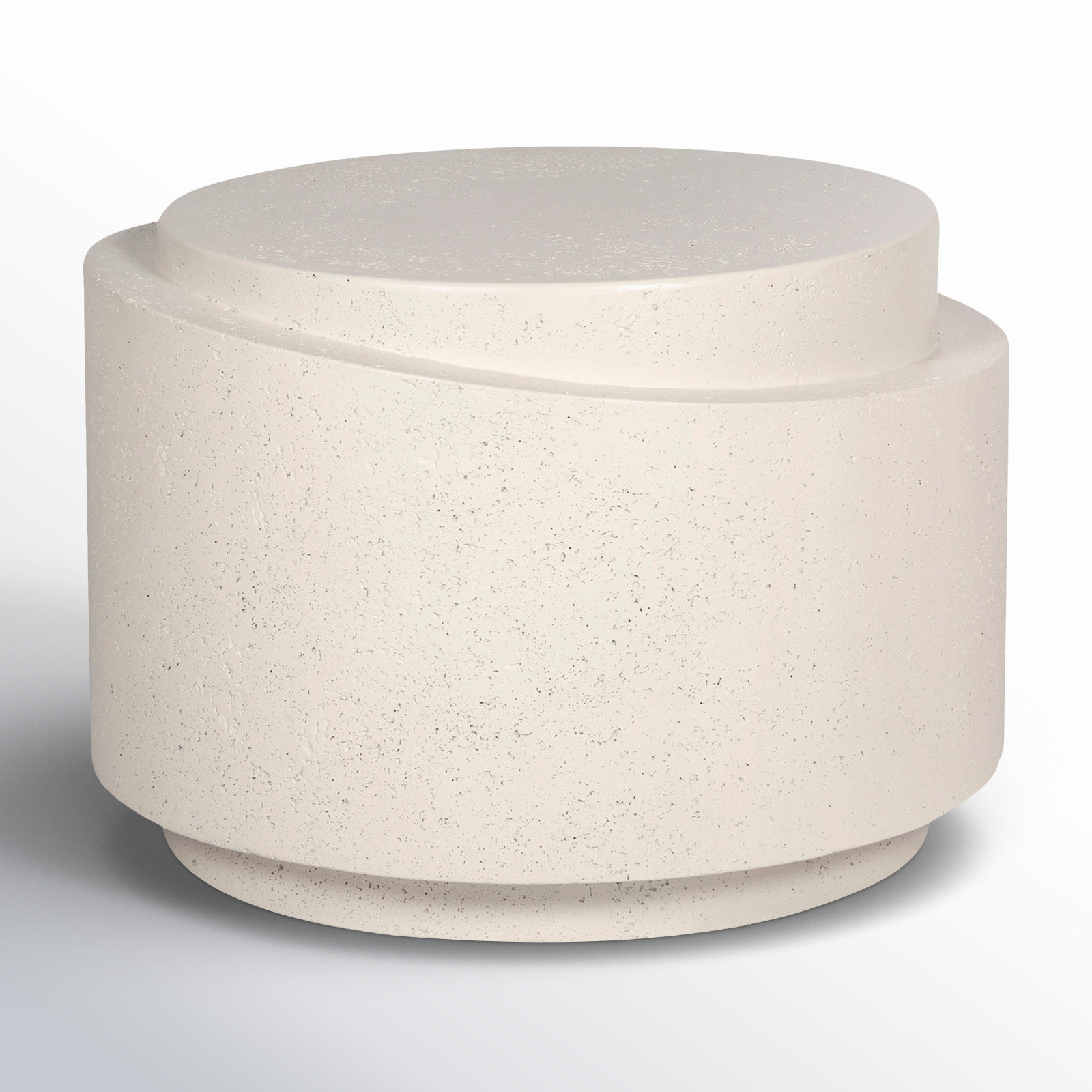 Anwil 25'' Stone Outdoor Side Table, White