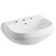 Wellworth® Ceramic 9" Tall Vitreous China U-Shaped Bathroom Sink with Overflow