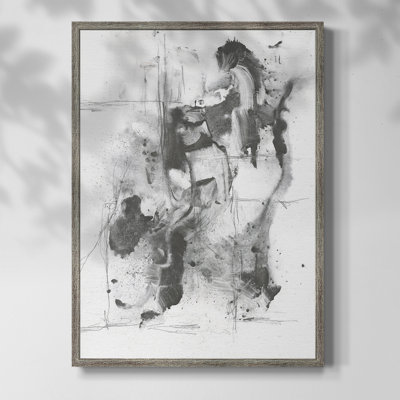 Graphite Abstract I Framed Print - Solid Wood