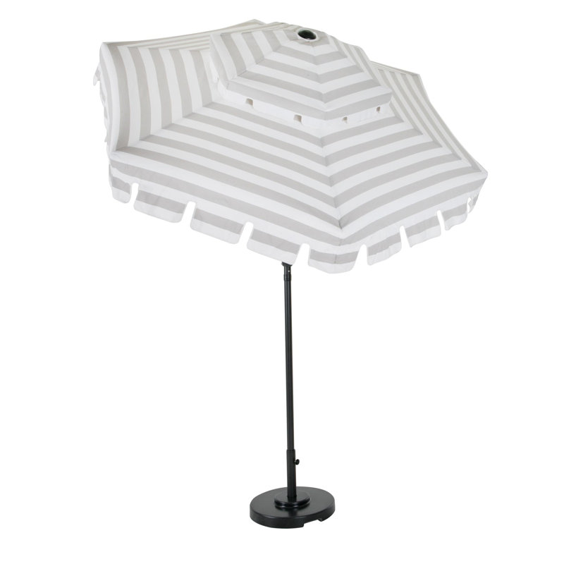 Franks 205cm Market Parasol, Grey, Black