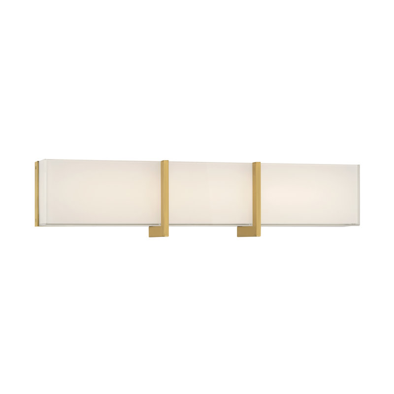 Barre d'éclairage de salle de bain haute 24,25 "DEL, H 5,5 po x l 24,25 po x P 4 po, Laiton
