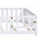 Lit plateforme double avec clôture et porte pour enfants Lit Montessori-131477183