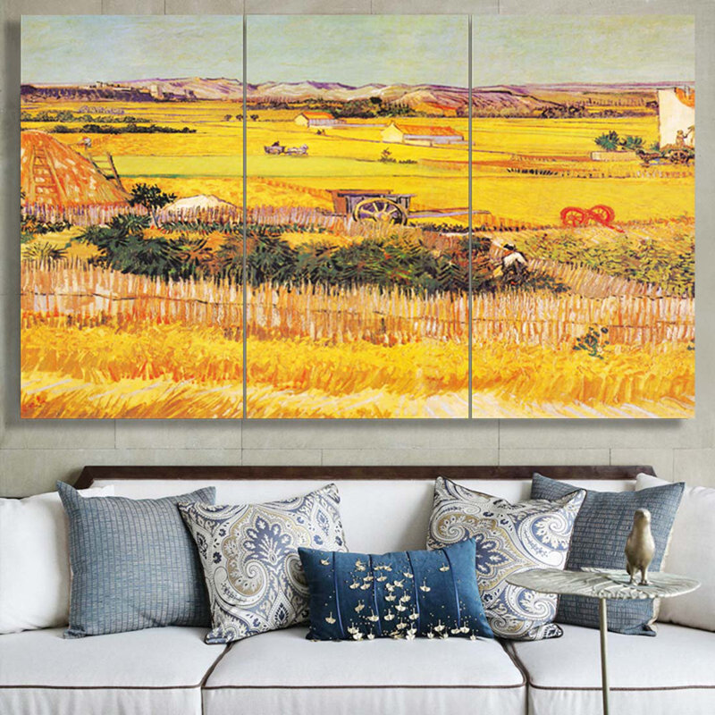 «The Harvest 1888» par Vincent Van Gogh, H 24 po x l 36 po