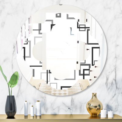 Miroir mural sans cadre abstrait et moderne à motif abstrait quadrilobe II