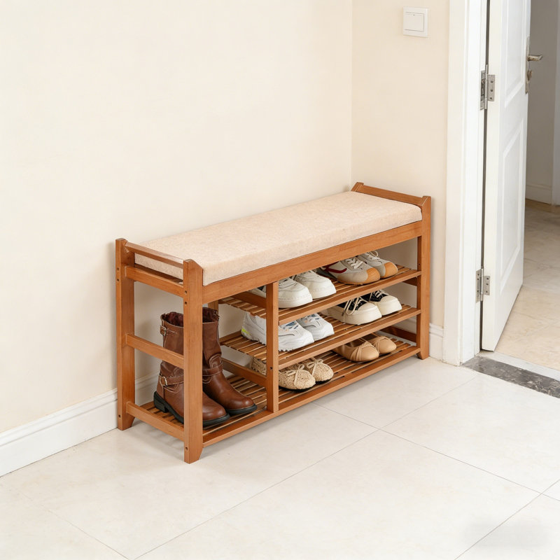 Banc de rangement polyvalent pour chaussures rembourrées