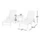 Nautical 3-Piece Chaise Lounge with Arms Set with South Beach 18" Side Table