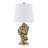 20" Gold Resin Dachshund Bust Table Lamp With Linen Shade-1663902318-1663902319