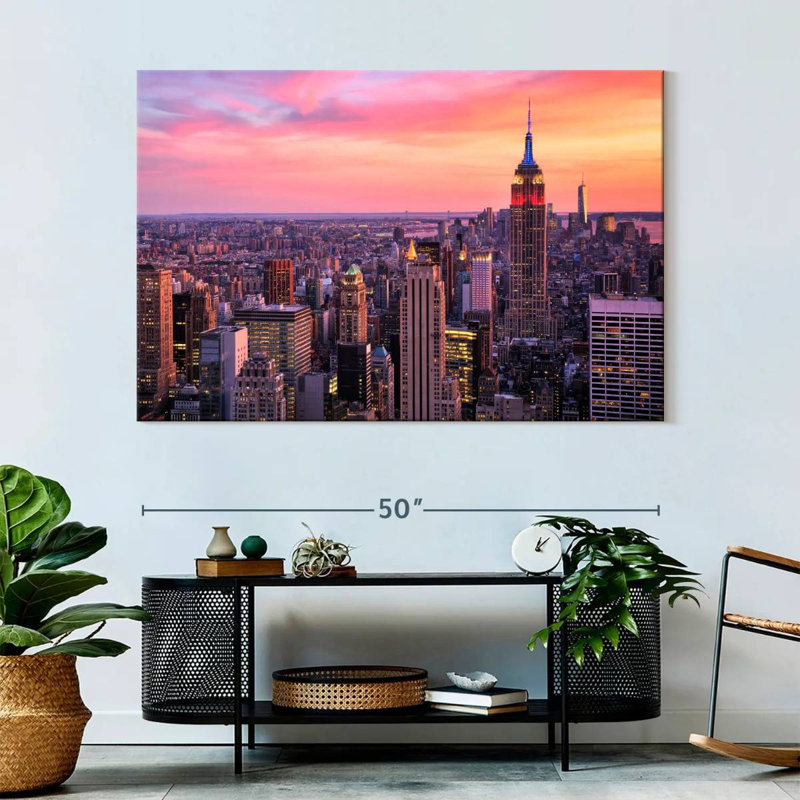 Ravi NYC Skyline At Sunset, 34" H x 51" W