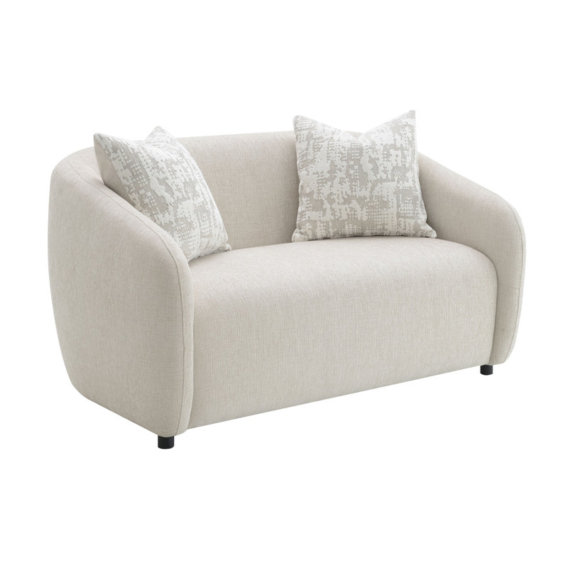 Causeuse en lin beige avec 3 coussins Étienne