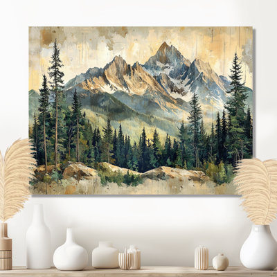Gradus Mountain Treescape Mountain Layers I - Mountains Framed Canvas Print Wall Art