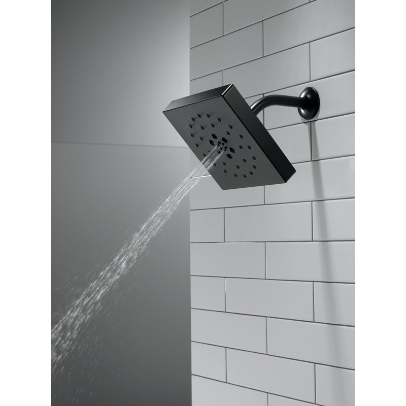 Pomme de douche fixe à 4 réglages avec technologie H2Okinetic, Noir mat