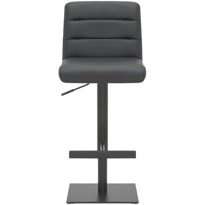 Hether Swivel Yes Upholstered Faux Leather Yes Bar Stool with Steel Frame