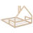 Natural Full Bed With Appealing House-Shaped Headboard - Solid Pine Wood + , Strong, No Box Spring, Assembly Steps Construction Size-947678616-947678618