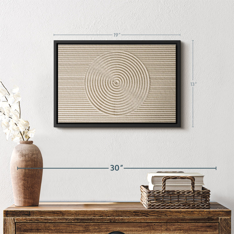 «Zen Circles In The Sand», reproduction sur toile, H 13 po x l 19 po