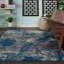 Tapis bleu marine à motif abstrait Dreya-60943890