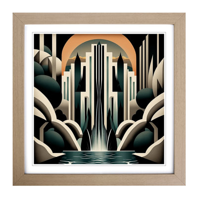 Waterfall Art Deco - Framed Print