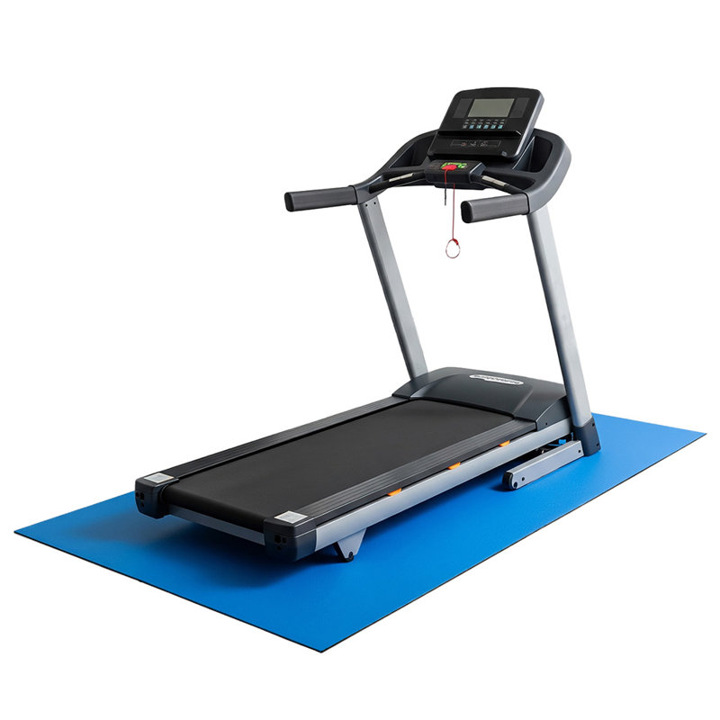 Tapis de caoutchouc «TFS-124 Treadmill Mats» en caoutchouc - bleu 5 mm x 4 pi x 7 pi, Bleu