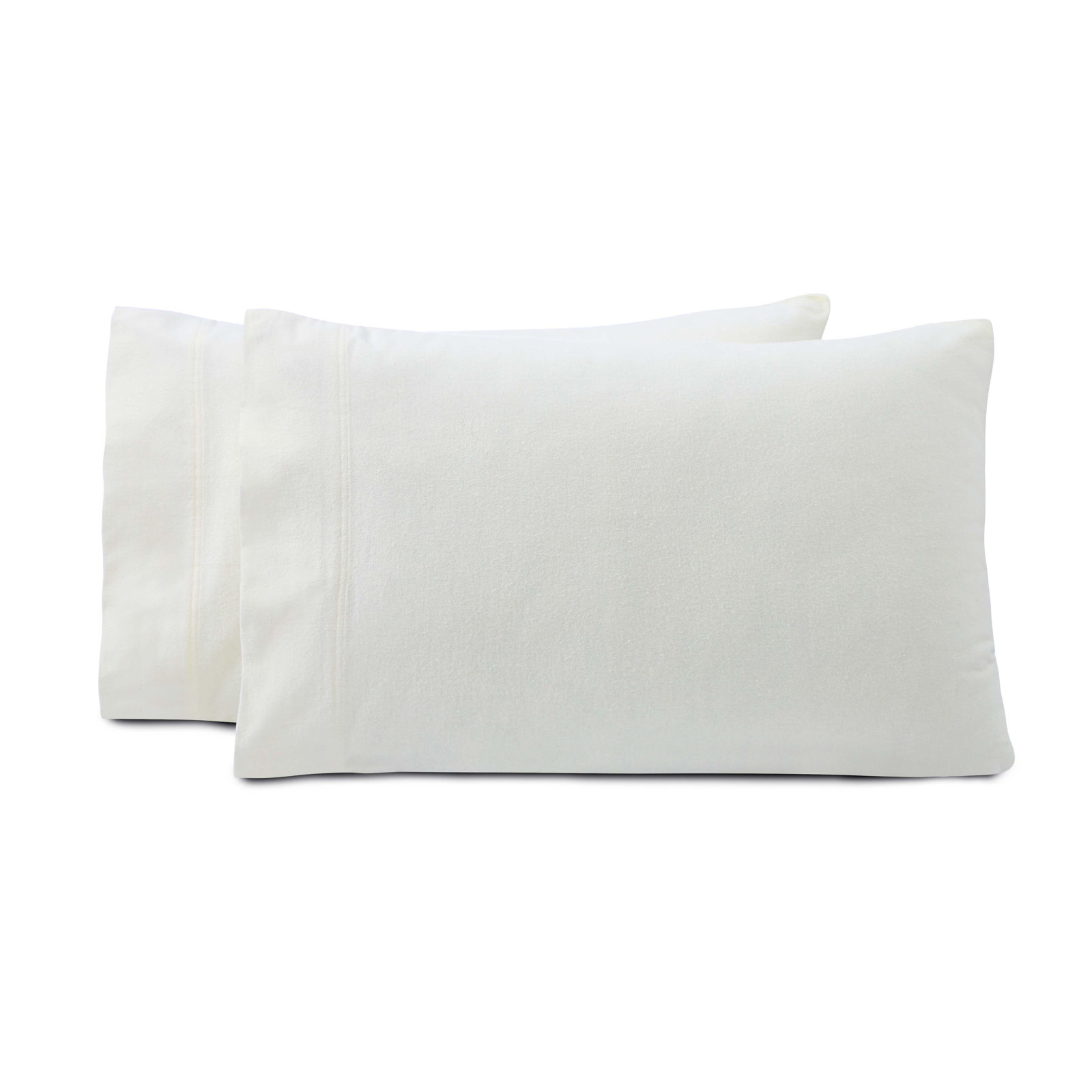 Cotton Flannel Pillowcase, Ivory, King