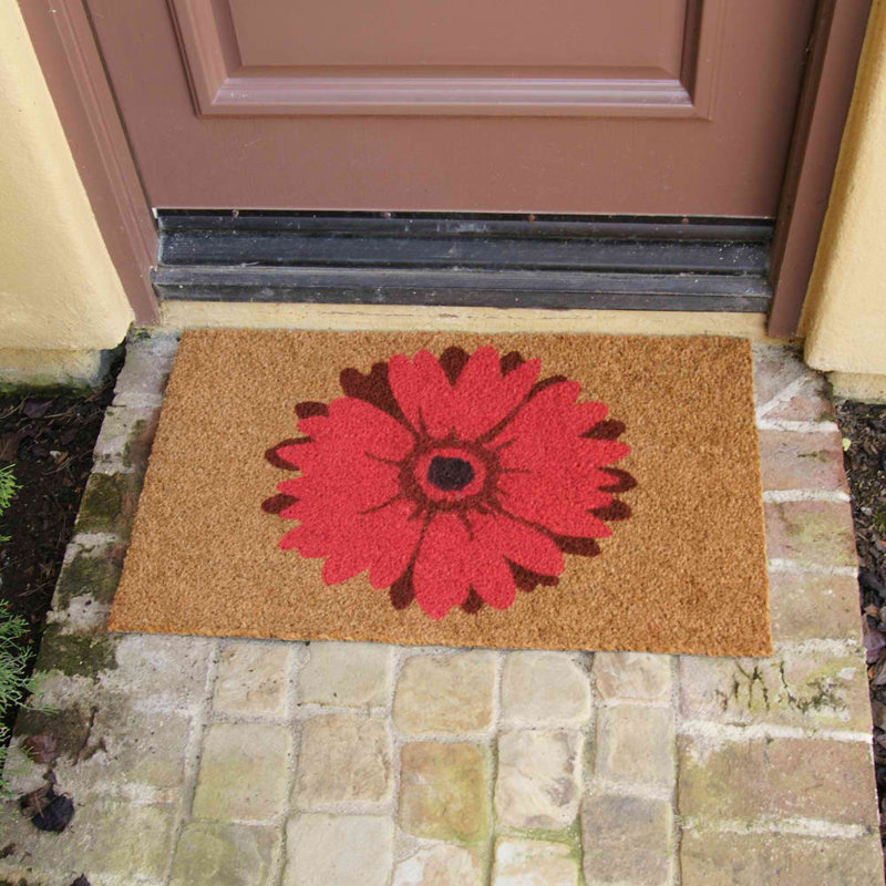 Tapis de porte d'extérieur 30 po x 18 po Danelea Daisy Flower