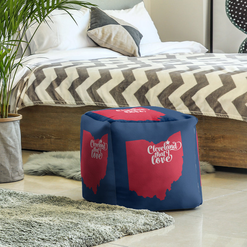 Repose-pieds cube cleveland ohio, Bleu / Rouge