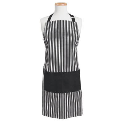 Better Houseware Adjustable Striped Apron In Black,white